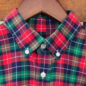Vineyard Vines Flannel Button Down Whale Shirt Plaid, Red, Green, Blue, Sz XL/20